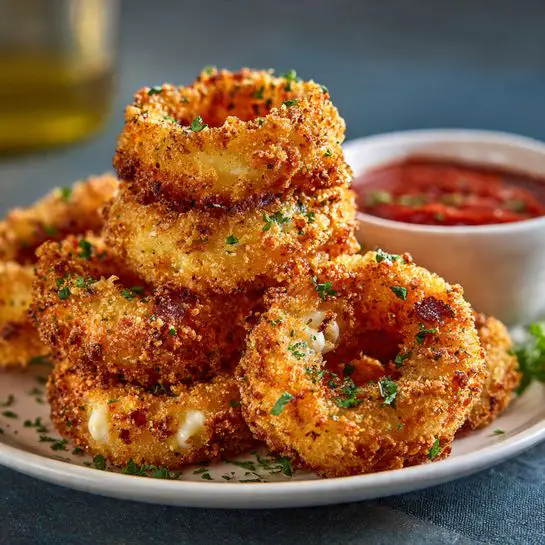 Cheesy Mozzarella Stuffed Onion Rings