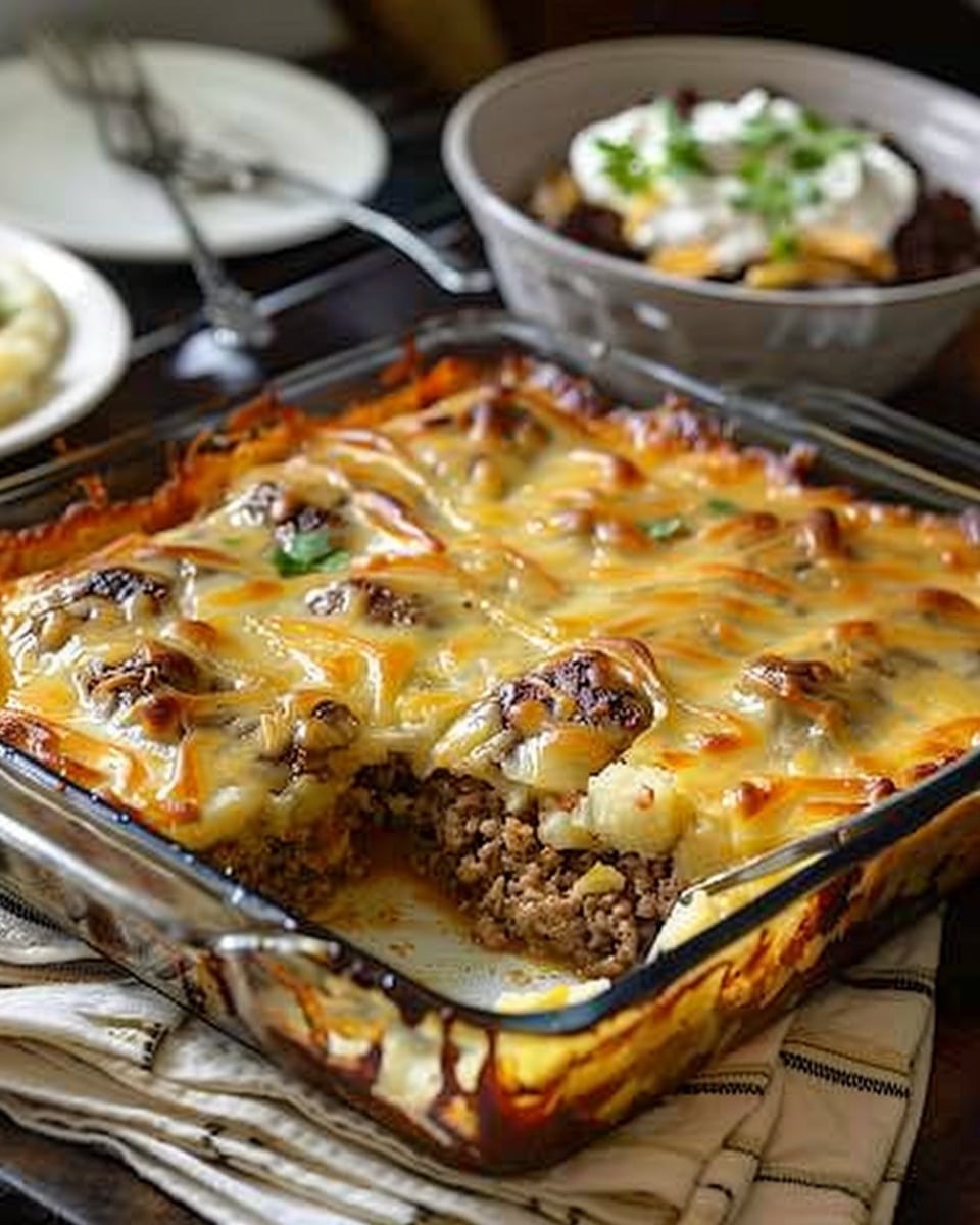Cowboy Meatloaf and Potato Casserole