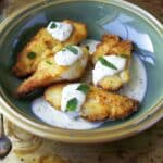Crispy Fish with Greek Yogurt Mint Sauce