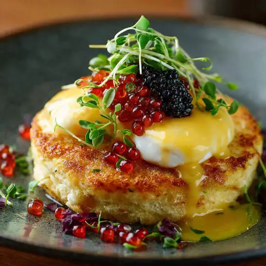 Decadent Crab Eggs Benedict with Caviar