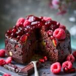 Deep Chocolate Cocoa & Spiced Mixed Fruit Celebration Cake