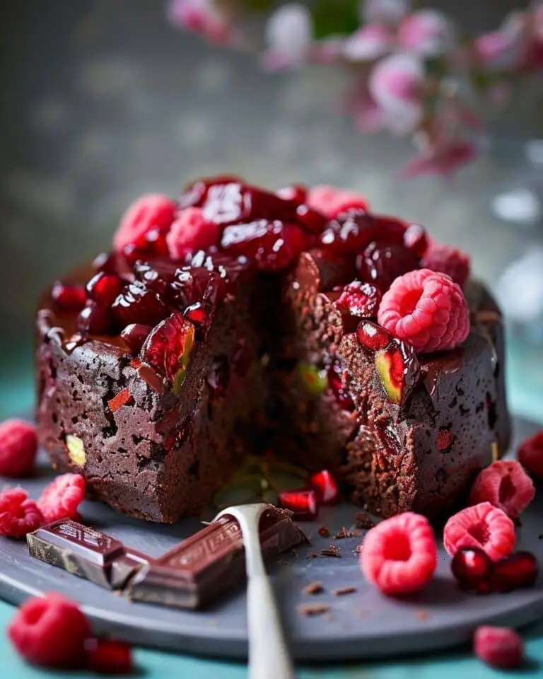 Deep Chocolate Cocoa & Spiced Mixed Fruit Celebration Cake