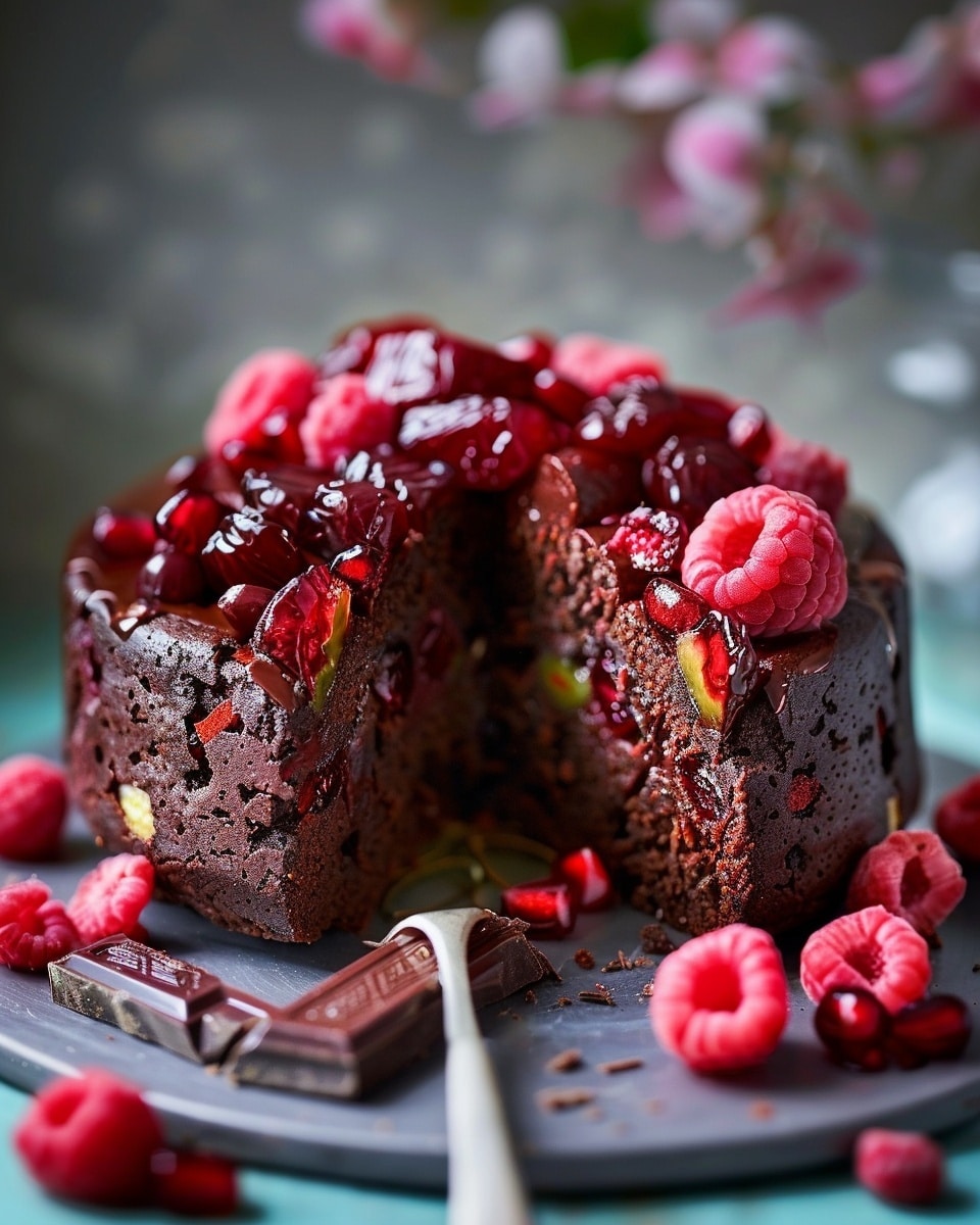 Deep Chocolate Cocoa & Spiced Mixed Fruit Celebration Cake