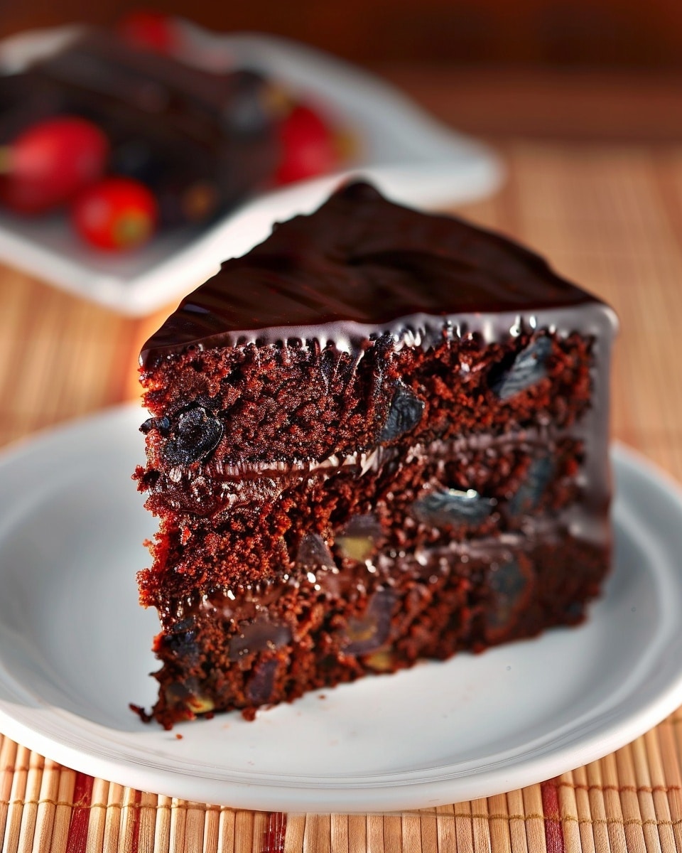 Deep Chocolate Cocoa & Spiced Mixed Fruit Celebration Cake