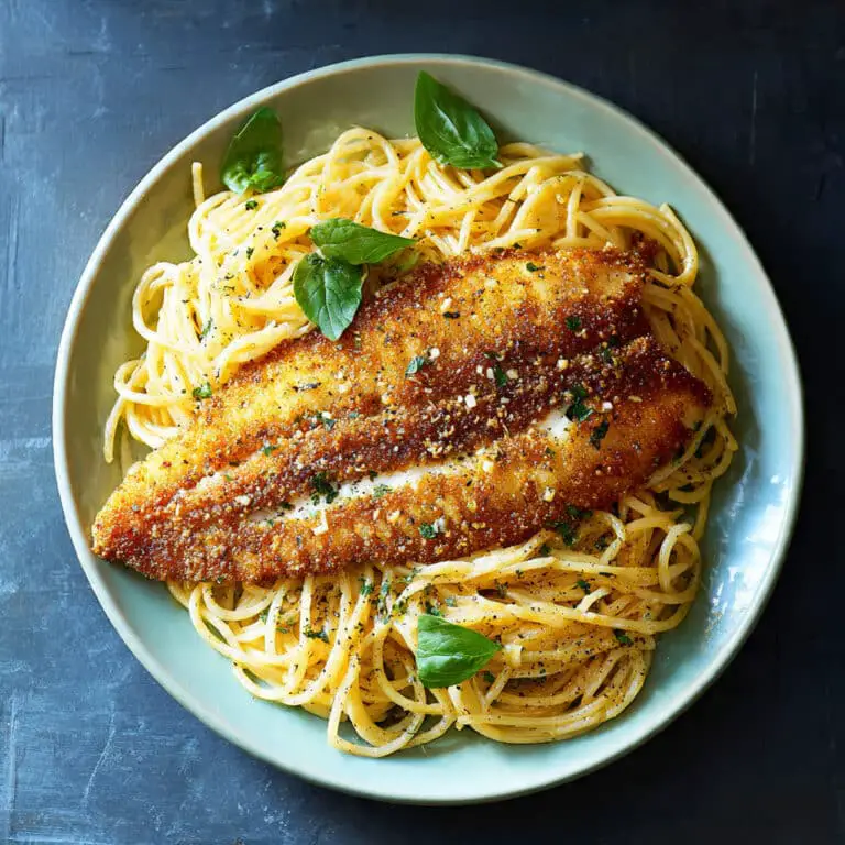 Fried Catfish and Spaghetti Dinner Plates