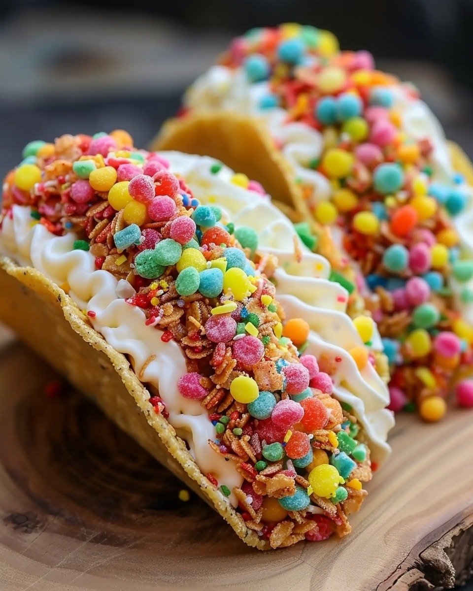 Fruity Pebbles Cheesecake Tacos