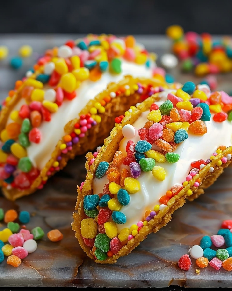 Fruity Pebbles Cheesecake Tacos