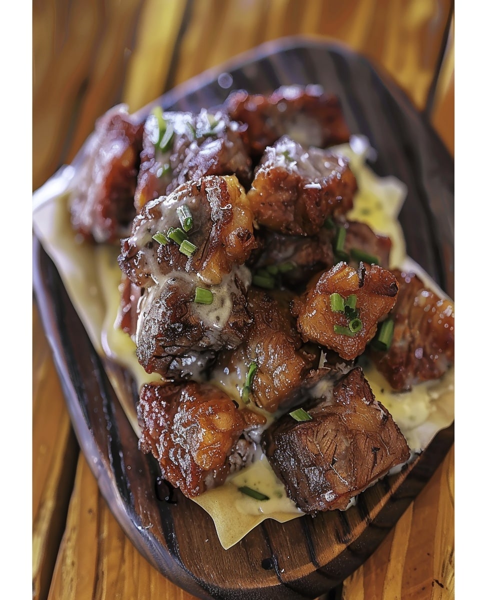 Garlic Butter Steak Bites with Parmesan Cream Sauce