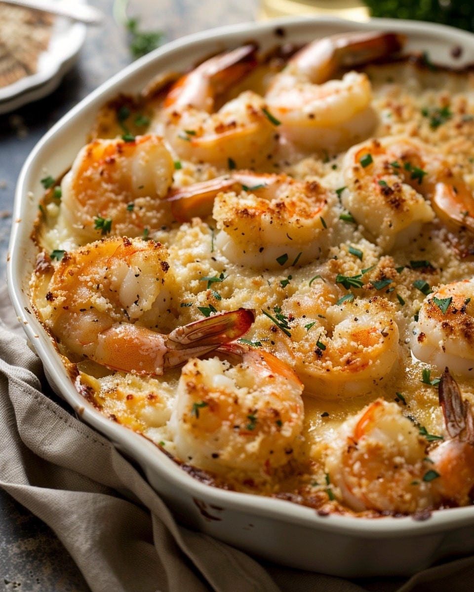 Garlic Parmesan Shrimp Bake