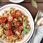 Ginger Roasted Tomatoes & Cardamom Pilaf