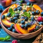 Grilled Peach Blueberry Salad