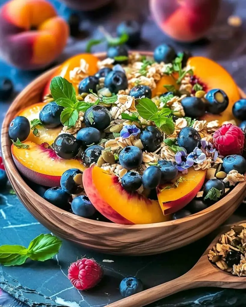 Grilled Peach Blueberry Salad