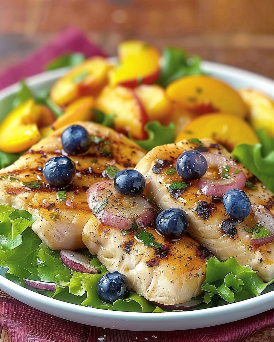 Grilled Peach Blueberry Salad