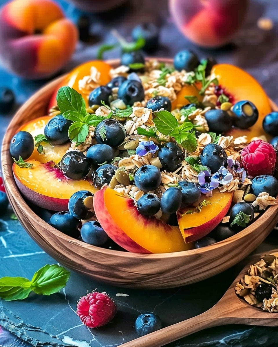 Grilled Peach Blueberry Salad