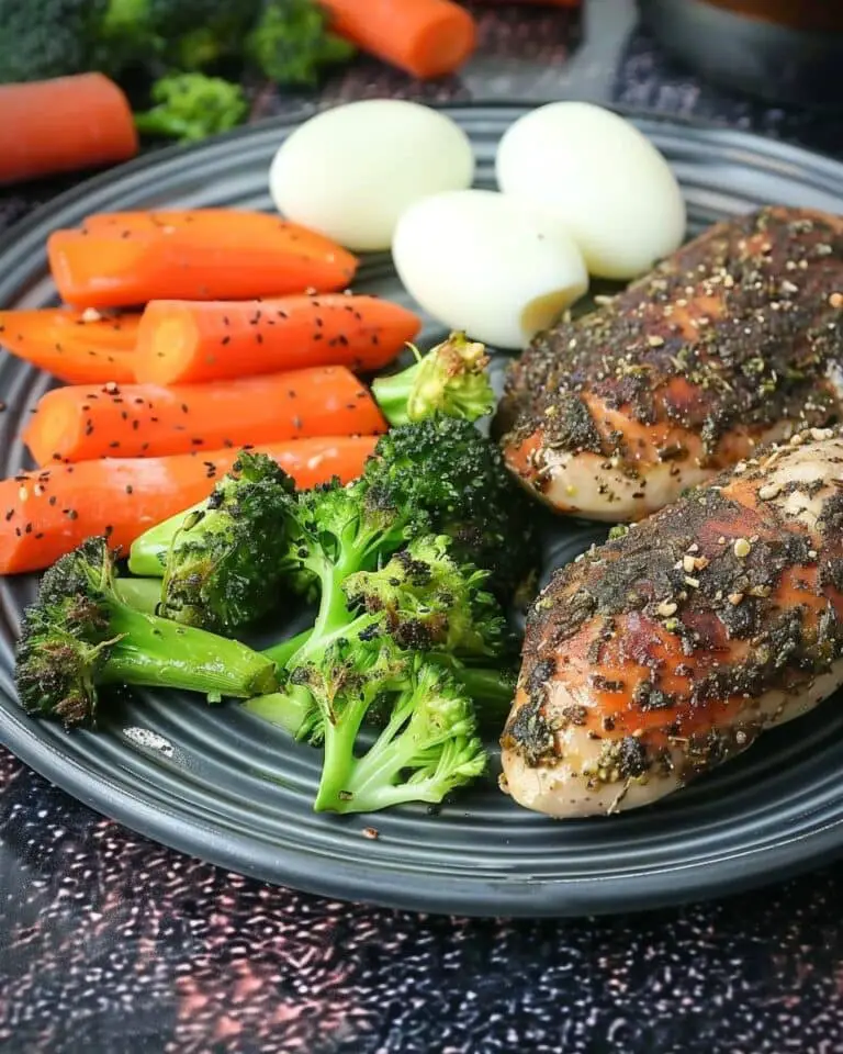 Herb-Roasted Chicken with Broccoli, Carrots & Hard-Boiled Eggs