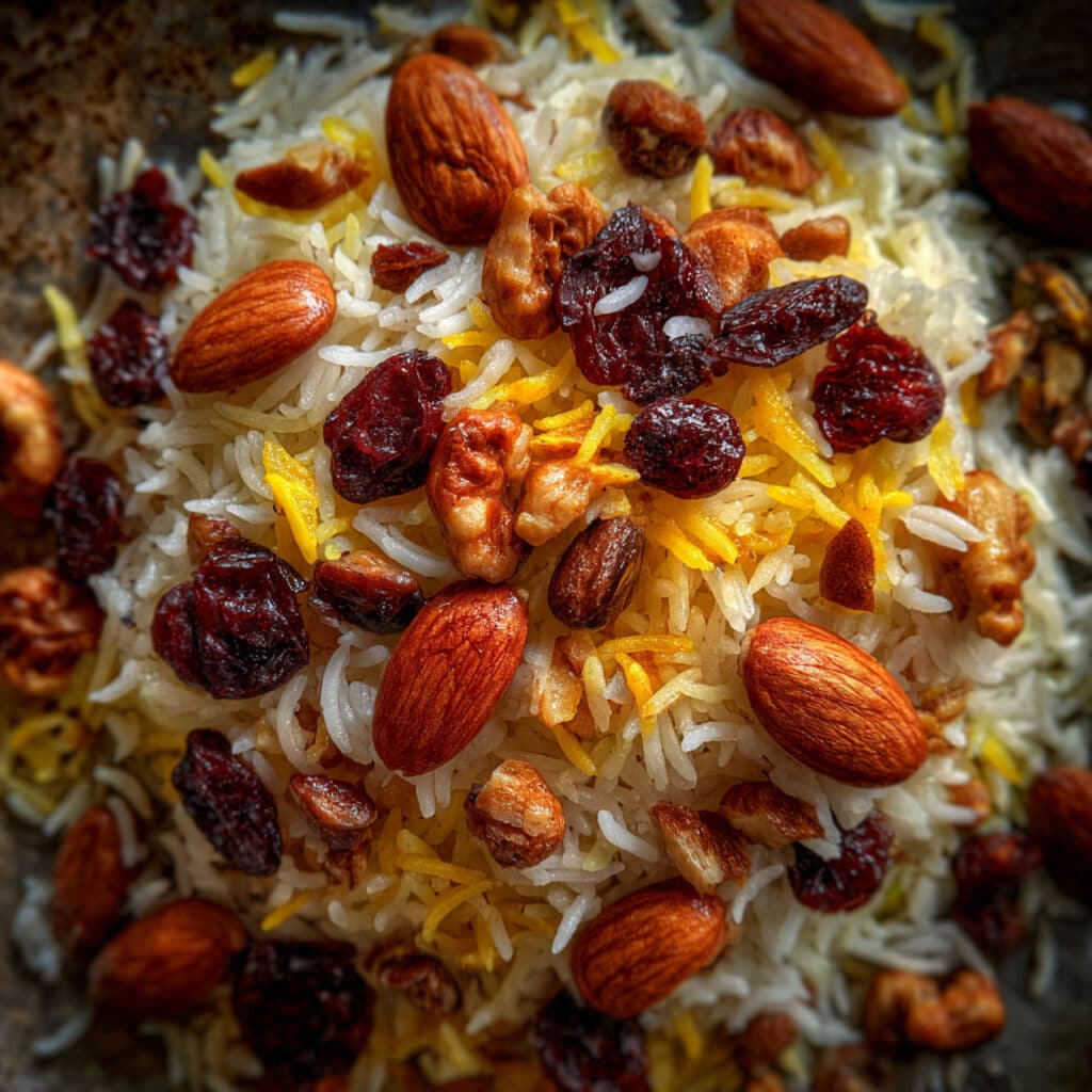 Iranian Rice with Nuts and Dried Fruits (Persian Jeweled Rice)