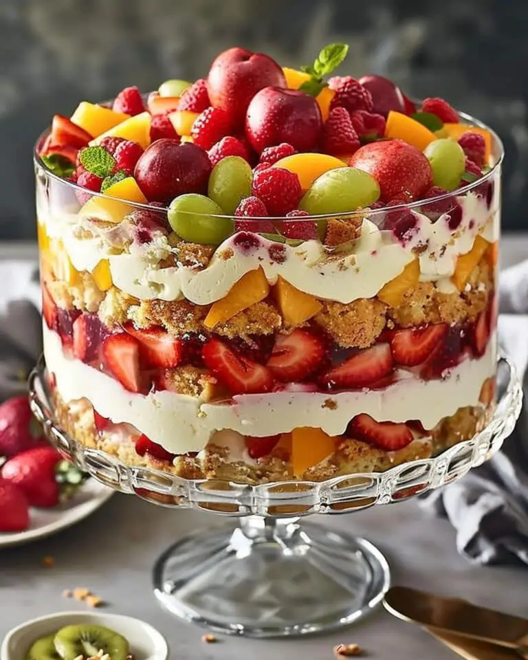 Layered Fruit Trifle Cake