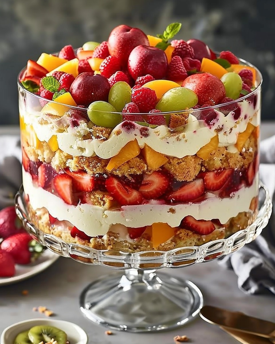 Layered Fruit Trifle Cake