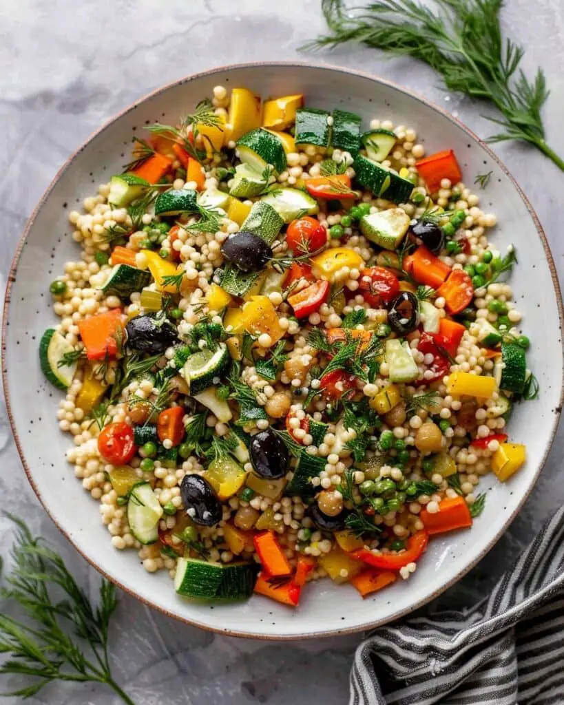 Lemon Tahini Roasted Vegetable Couscous