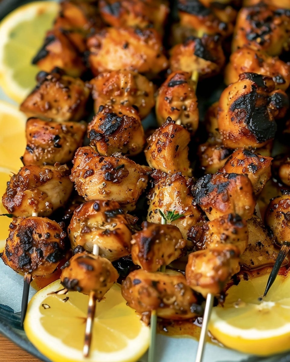 Mediterranean Chicken Skewers (Air Fryer) with Tomato Feta Salad and Zucchini