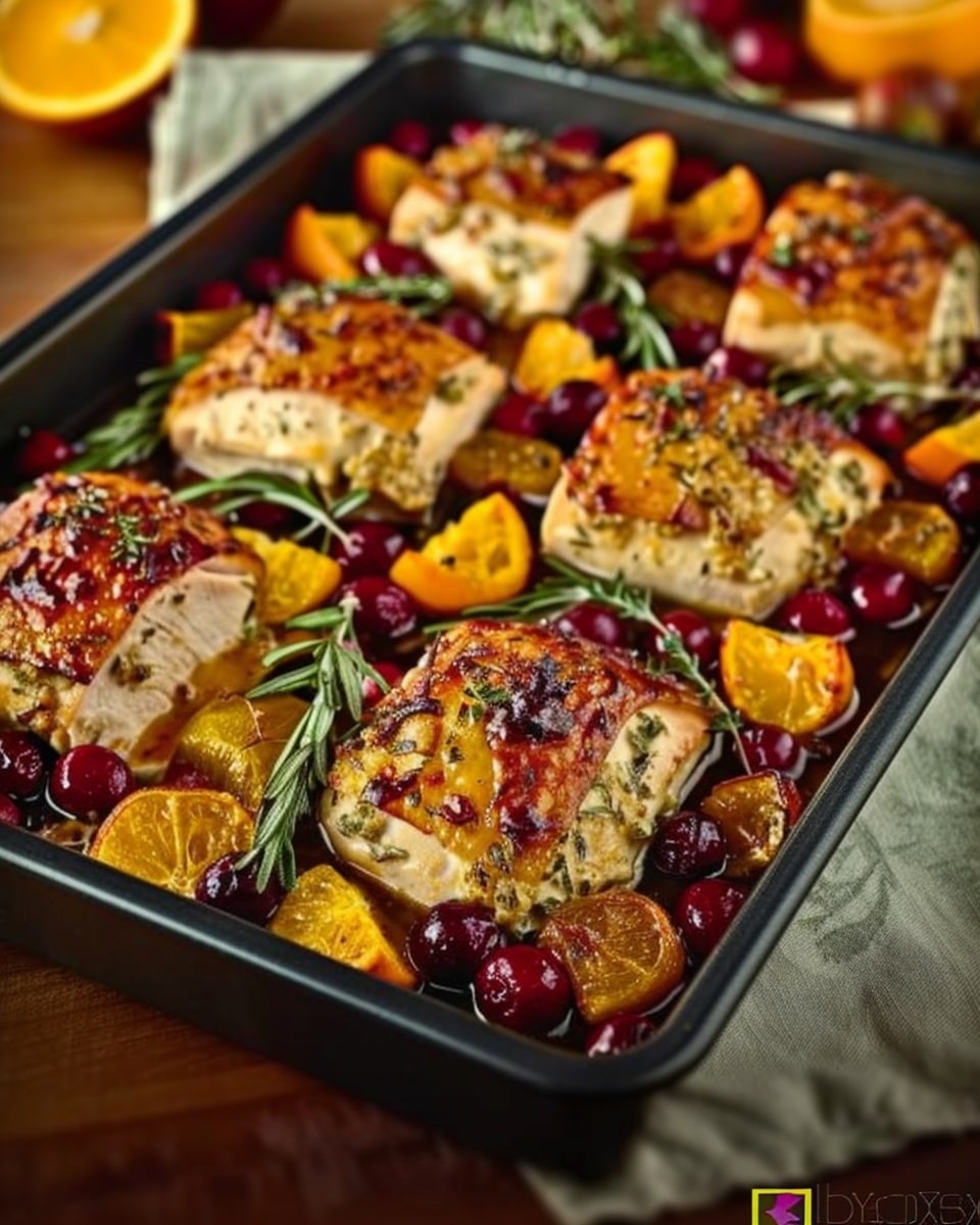 Mediterranean Honey Cranberry Chicken Bake