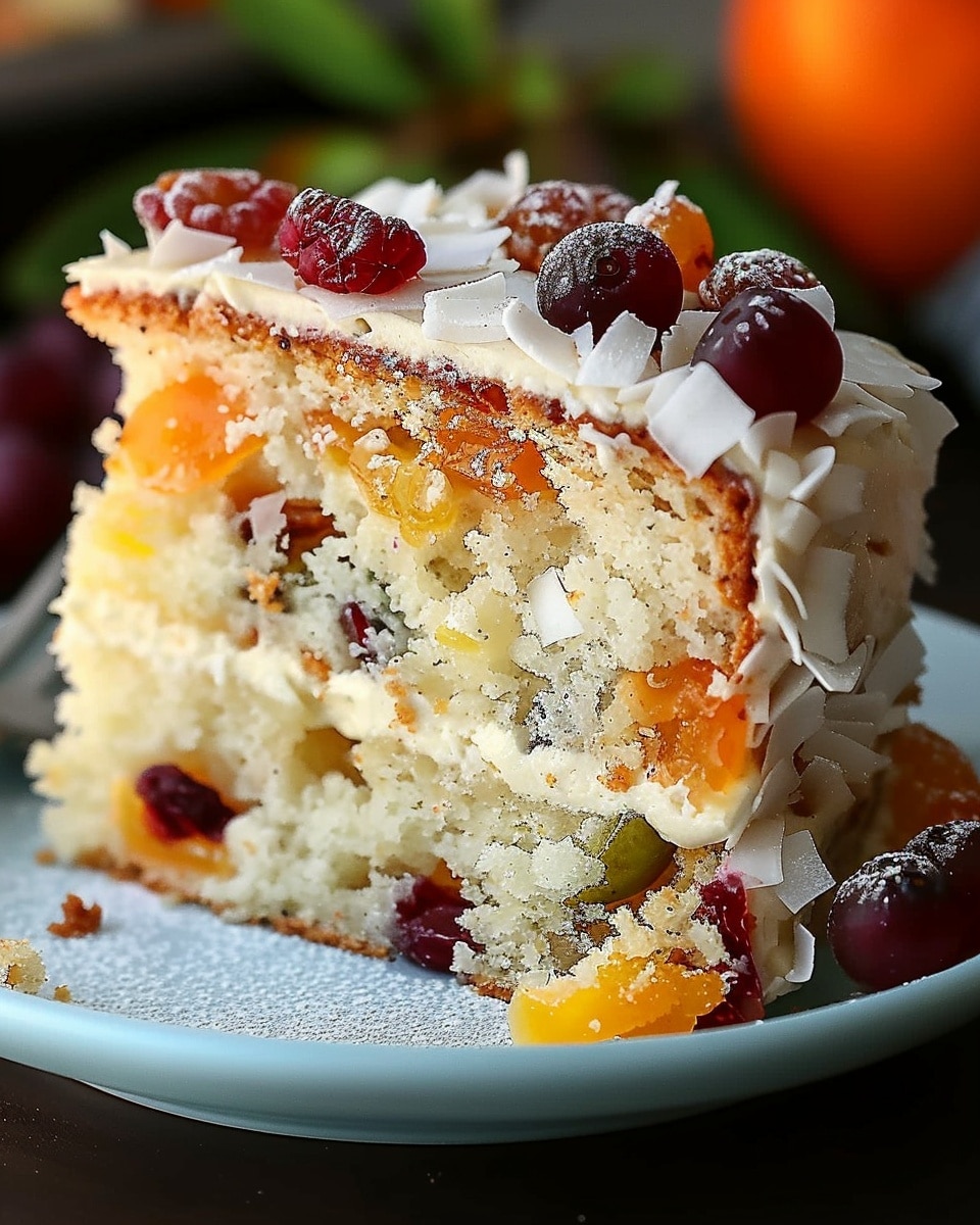 Coconut and Mixed Fruit Traditional Cake