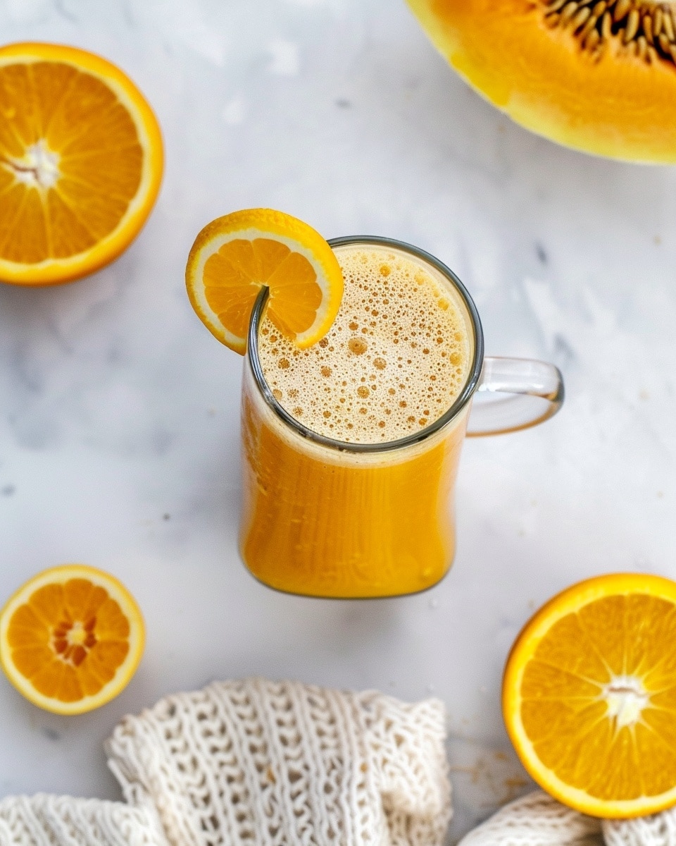 Healing Cantaloupe Orange Ginger Turmeric Juice