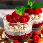 Raspberry Chia Pudding with Cottage Cheese