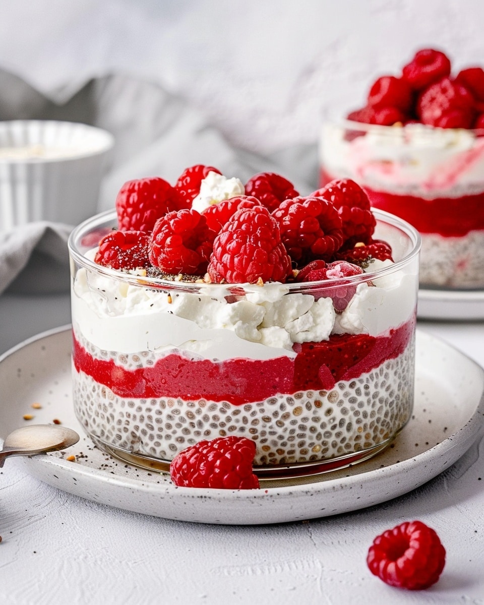 Raspberry Chia Pudding with Cottage Cheese