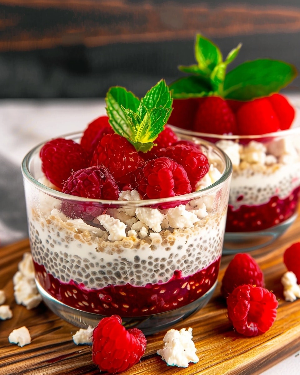 Raspberry Chia Pudding with Cottage Cheese
