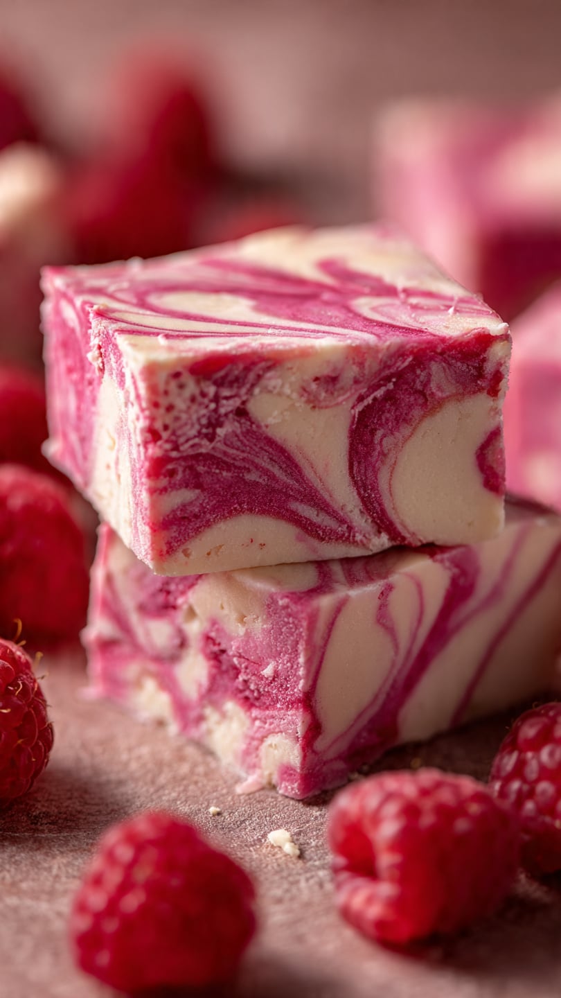 Raspberry Swirl Fudge