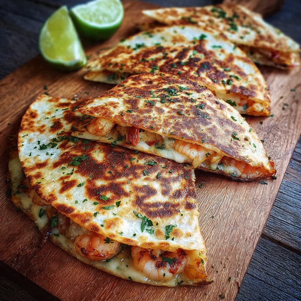 Shrimp Quesadilla with Melty Cheese