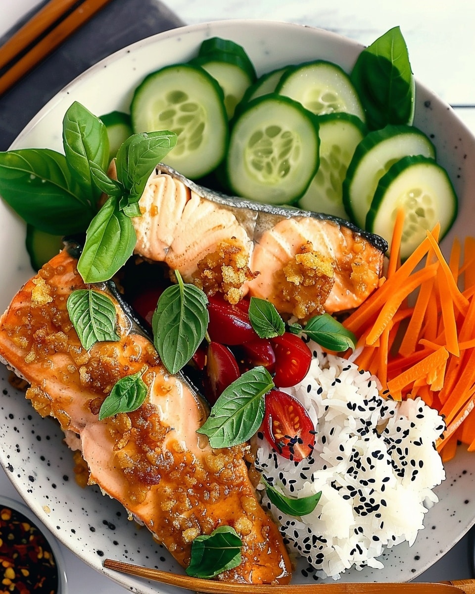 Spicy Ginger Sesame Crusted Salmon Bowls