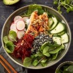 Spicy Ginger Sesame Crusted Salmon Bowls