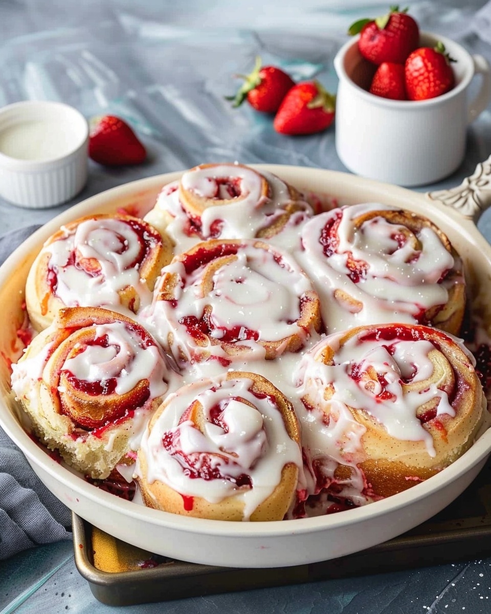 Strawberry Cheesecake Cinnamon Rolls