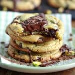 Stuffed Pistachio Chocolate Cookies (One Bowl)