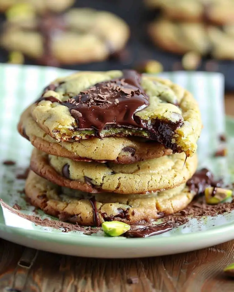 Stuffed Pistachio Chocolate Cookies (One Bowl)