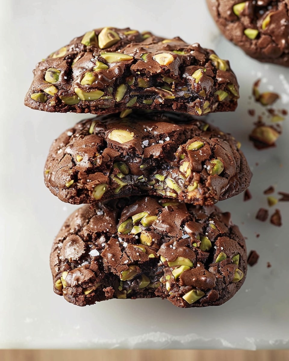 Stuffed Pistachio Chocolate Cookies (One Bowl)