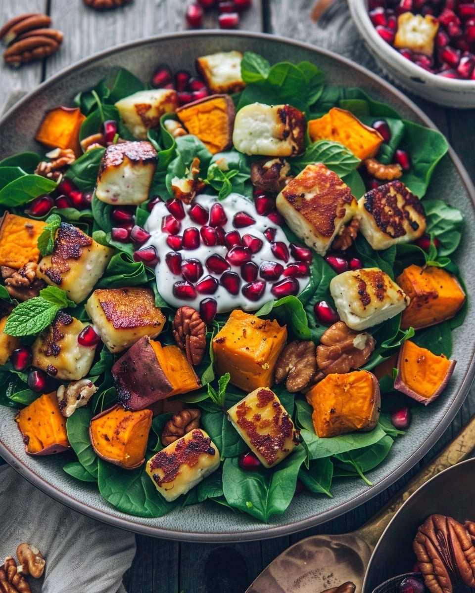 Sweet Potato, Halloumi & Pomegranate Salad
