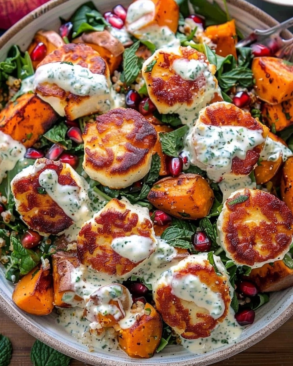 Sweet Potato, Halloumi & Pomegranate Salad