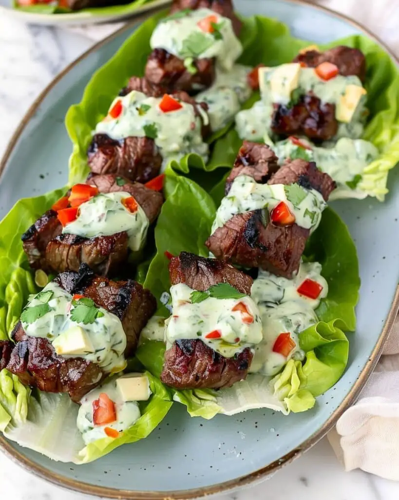 Tangy Grass-fed Beef Lettuce Wraps