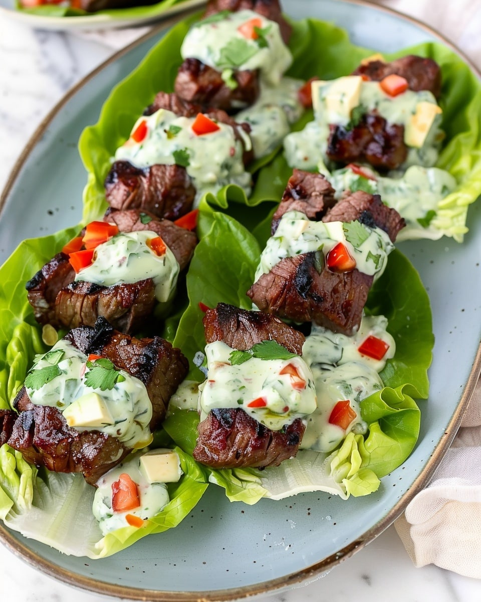 Tangy Grass-fed Beef Lettuce Wraps