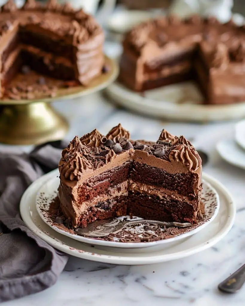 Vegan Mocha Cake with Chocolate Mousse (Gluten-Free Option)