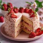 Vegan Strawberry Cake (No Eggs, No Dairy)