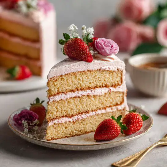 Vegan Strawberry Cake (No Eggs, No Dairy)