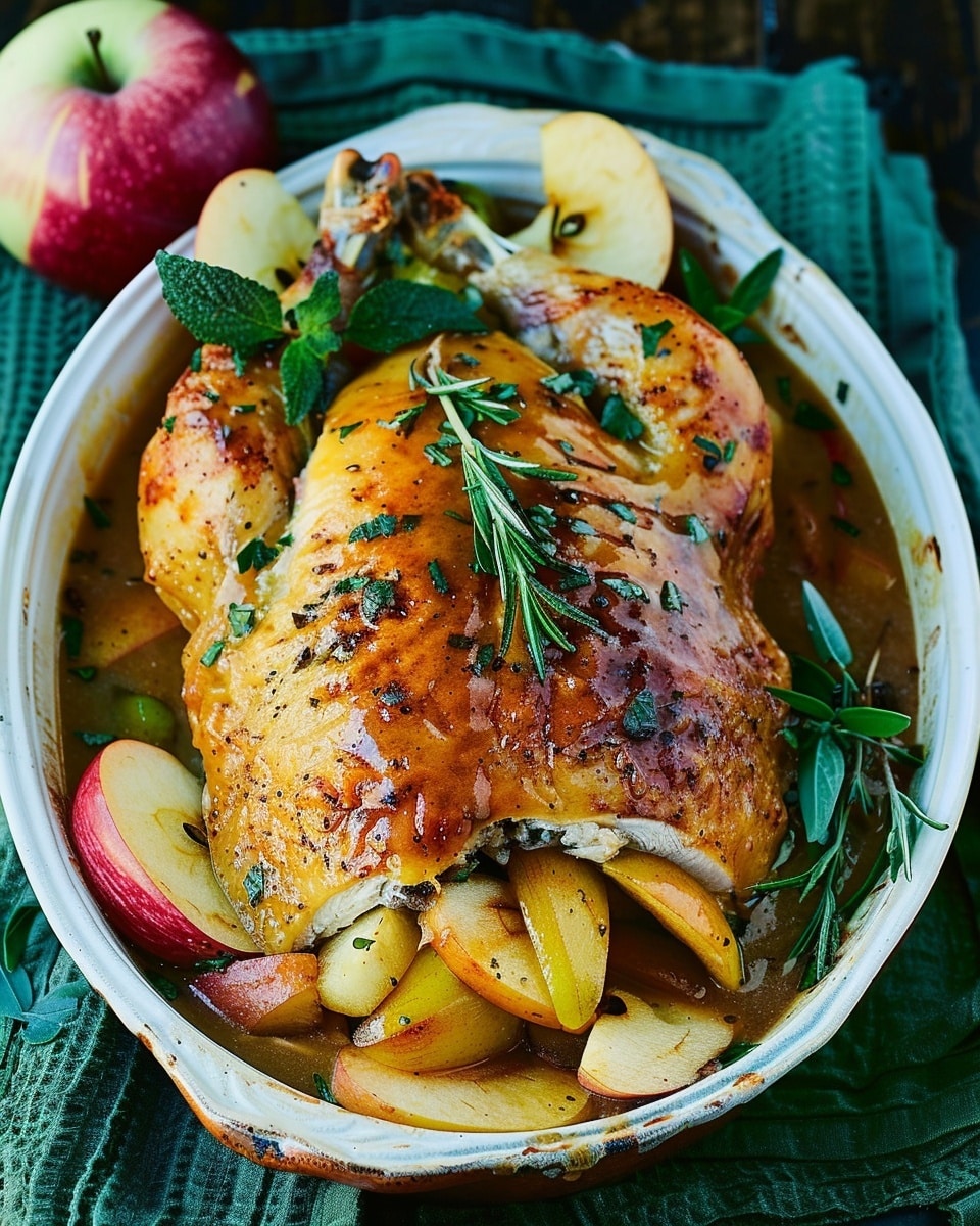 Apple-Cheddar Stuffed Chicken with Apple-Dijon Pan Sauce