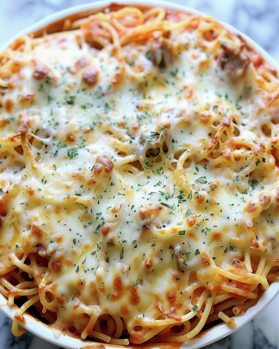 Baked Cream Cheese Spaghetti Casserole