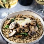 Barley Risotto with Mushrooms and Spinach