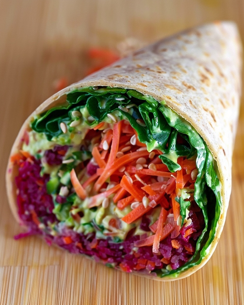 Beet and Carrot Hummus Wraps