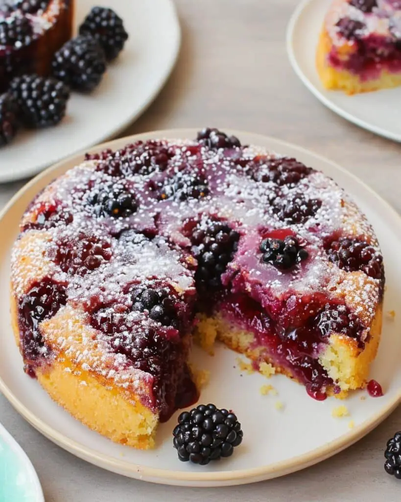 Blackberry Cornmeal Upside Down Cake